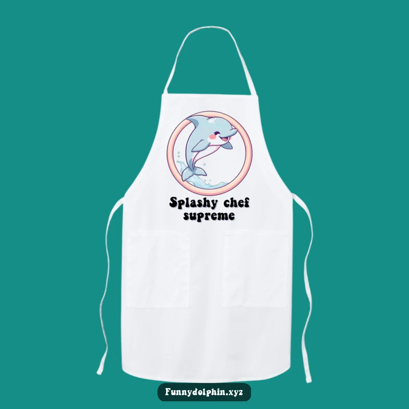 Funny Dolphin Apron: Joyful Leap Design, Whimsical & Hilarious Chef Gift
