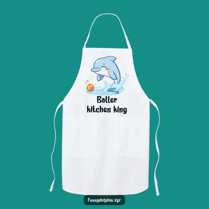Funny Dolphin Chef Apron: Giggling Dolphin Cooking, Humorous Kitchen Gift