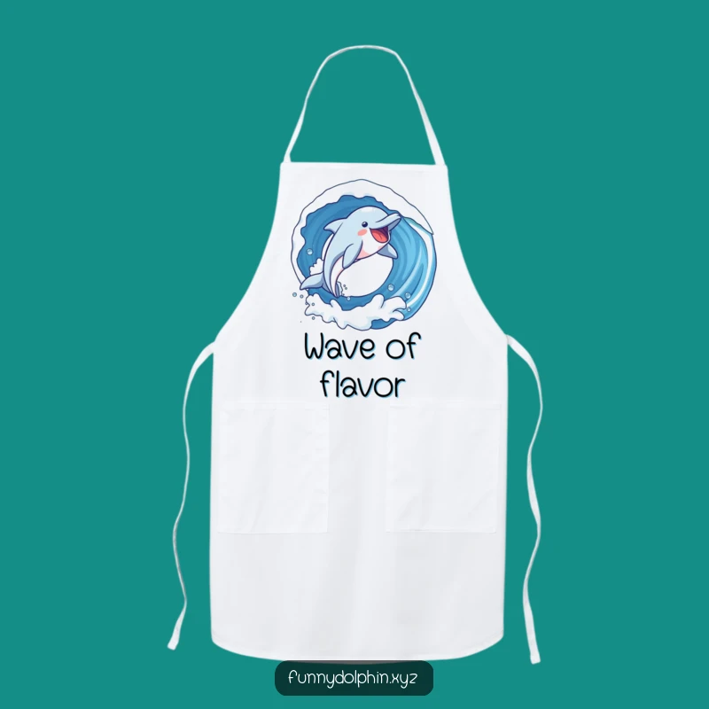 Funny Dolphin Chef Apron: Joyful Dolphin Looping, Humorous Kitchen Gift
