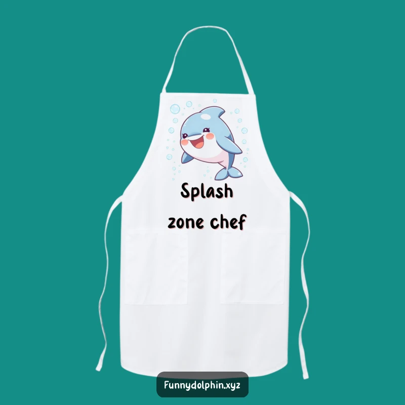 Funny Dolphin Kitchen Apron: Playful Dolphin Chef, Humorous Cooking Gift for Home Cooks