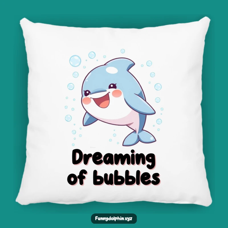 Funny Dolphin Bubble Dream Pillow: Soft Round Dolphin Cushion, Comfy Humorous Gift