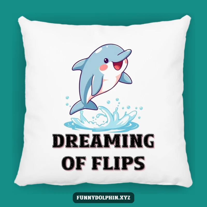 Funny Dolphin Flip Pillow: Happy Dolphin Cushion, Soft Humorous Gift