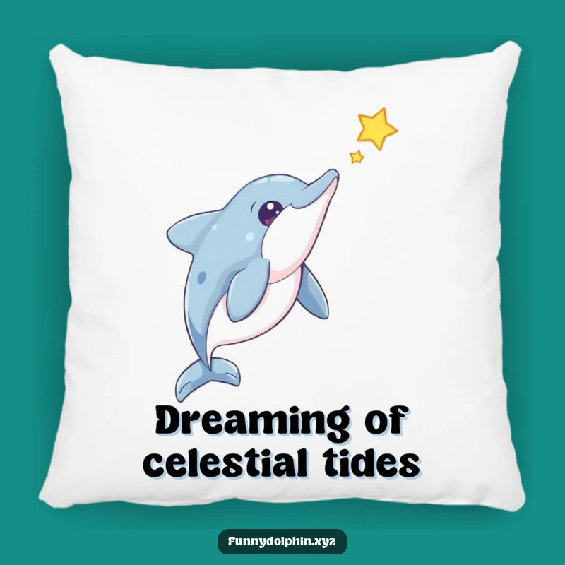 Funny Dolphin Star Gazer Pillow: Cozy Cushion with Cosmic Humor, A Hilarious Gift