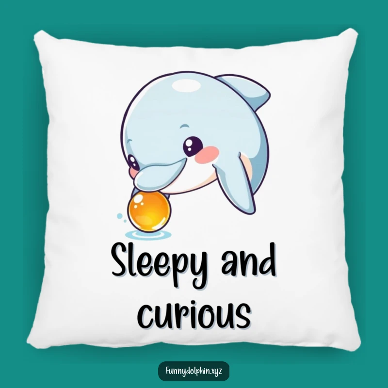 Funny Dolphin Curious Pillow: Wide-Eyed Dolphin Cushion, Soft Humorous Gift