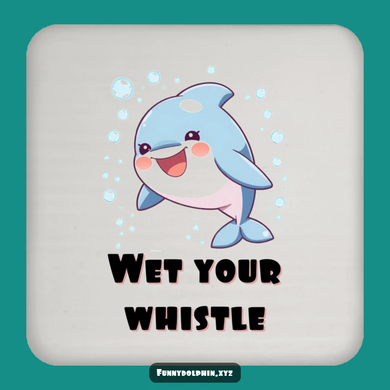 Funny Dolphin Bubble Drink Coaster: Playful Dolphin Protection, Humorous Gift for Tables