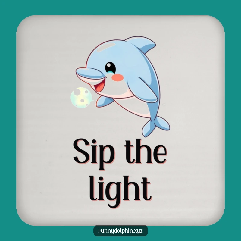 Funny Dolphin Coaster: Light Bubble Design, Cheerful & Hilarious Drink Accessory