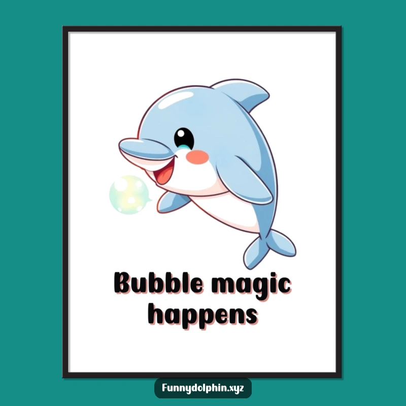 Funny Dolphin Poster: Light Bubble Art, Cheerful & Hilarious Wall Decor Gift