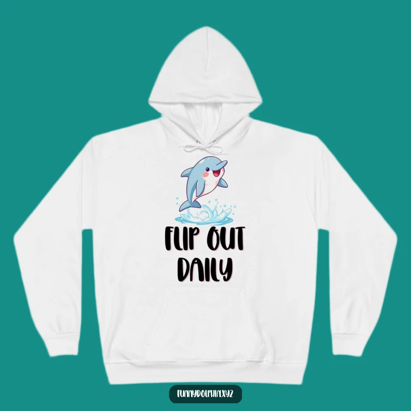 Funny Dolphin Action Hoodie: Happy Dolphin Flipping, Cozy Humorous Gift