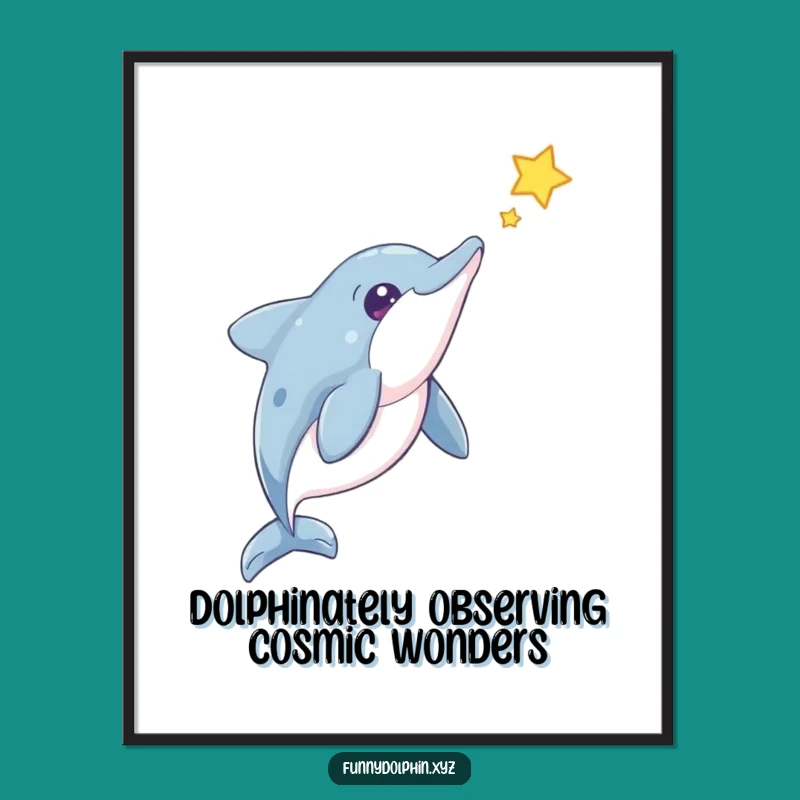 Free Printable Dolphin Star Wall Art: Funny Quirky Downloadable Decor