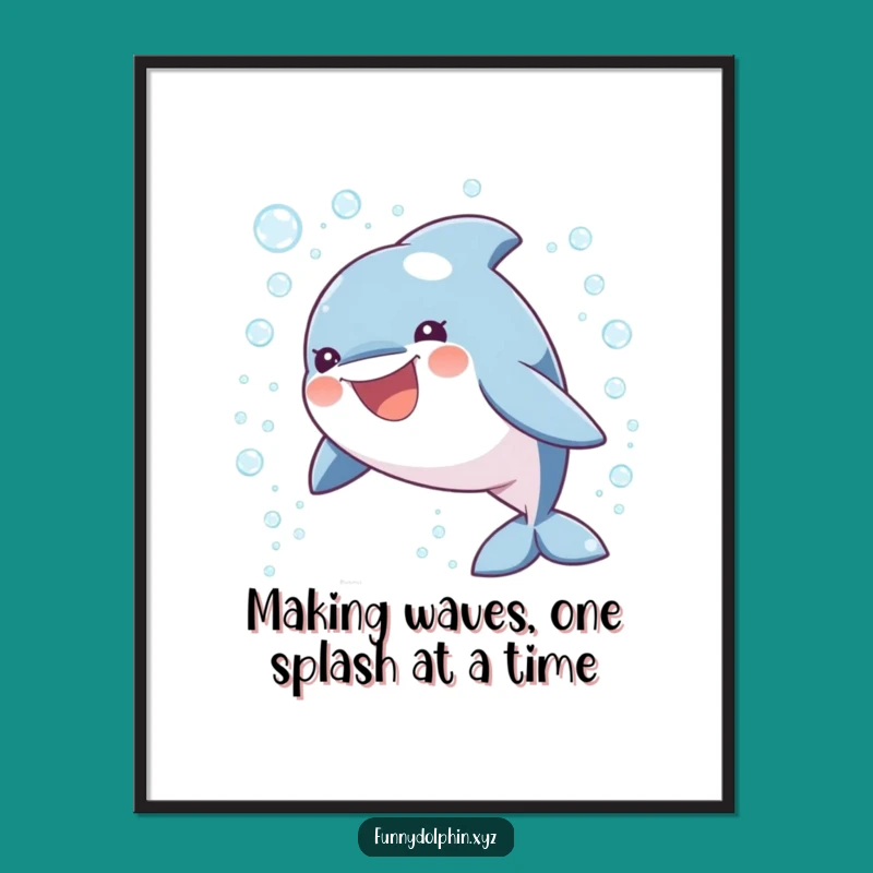 Free Printable Wall Art: Funny Dolphin Leaping, Hilarious Downloadable Art for Your Space!