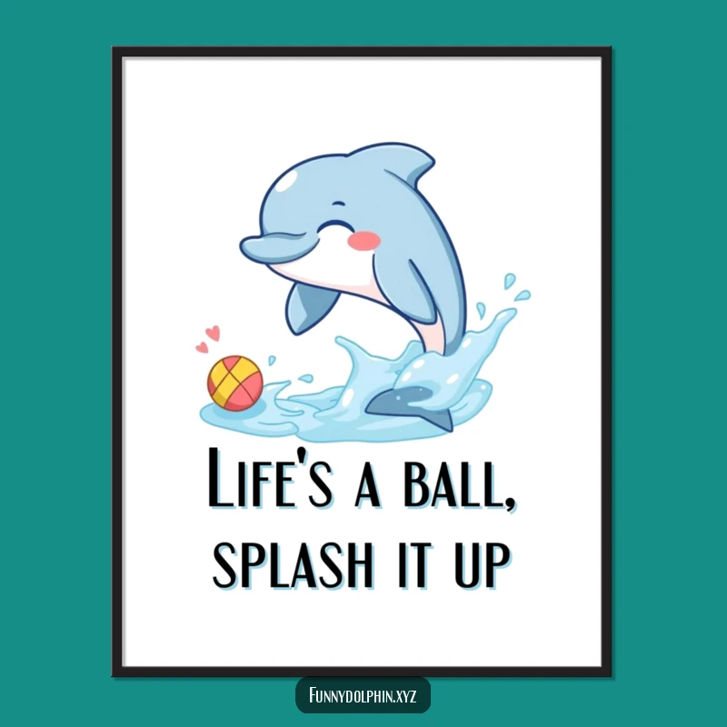 Free Printable Wall Art: Giggling Dolphin Play, Hilarious Downloadable Art for a Fun Vibe!