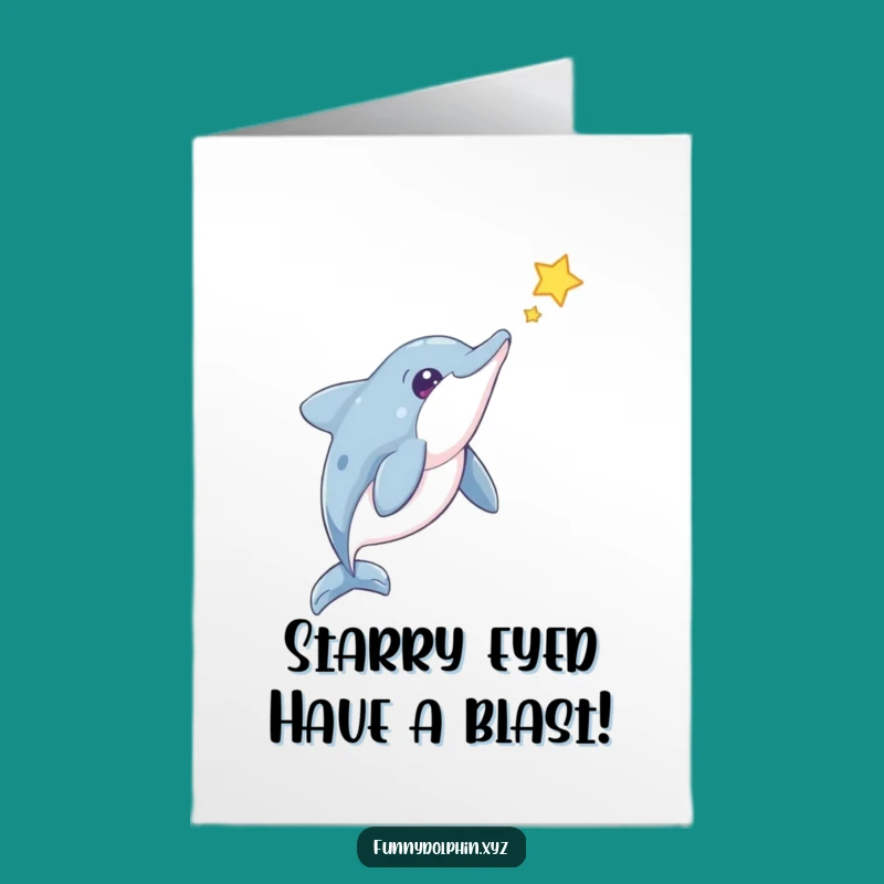 Free Printable Dolphin Star Birthday Card: Funny Downloadable Gift for Laughs