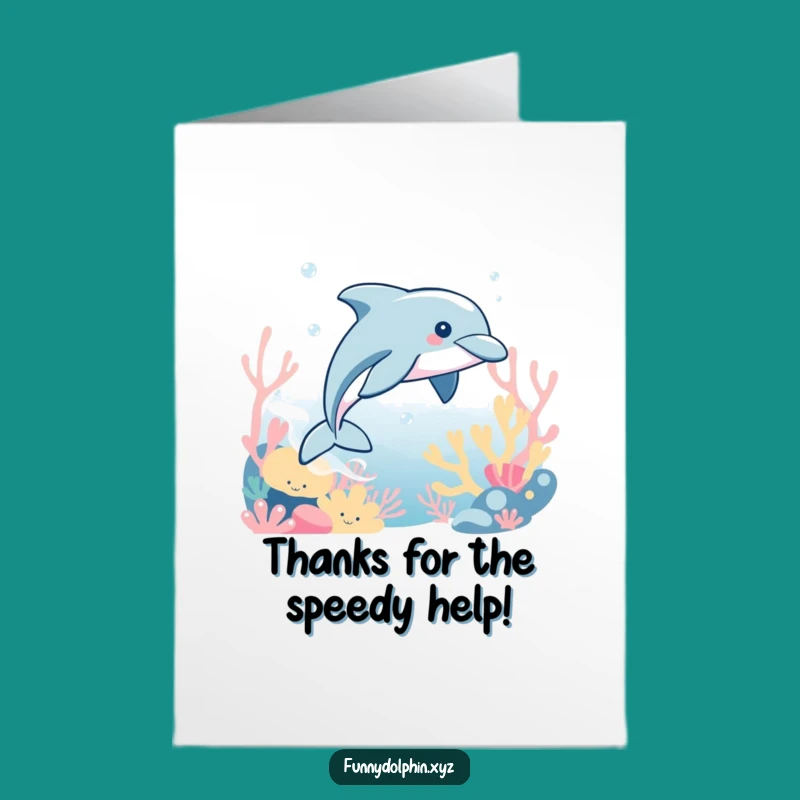 Free Printable Dolphin Speed Thank You Card: Funny Downloadable Gift for Thanks
