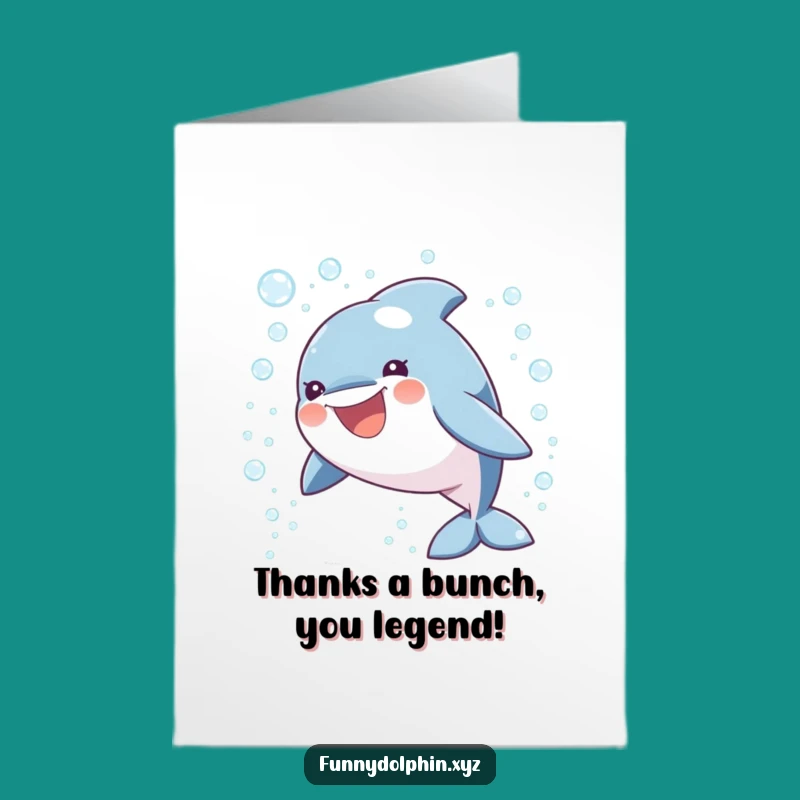 Free Printable Thank You Card: Grateful Dolphin Grin, Downloadable for Heartfelt Thanks!