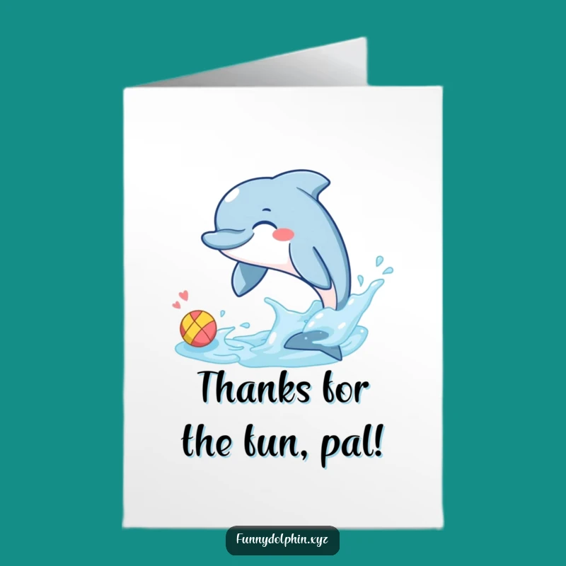 Free Printable Thank You Card: Playful Dolphin Thanks, Downloadable for Your Appreciation!