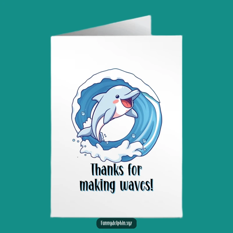 Free Printable Thank You Card: Grateful Dolphin Wave, Downloadable Fun for Your Thanks!