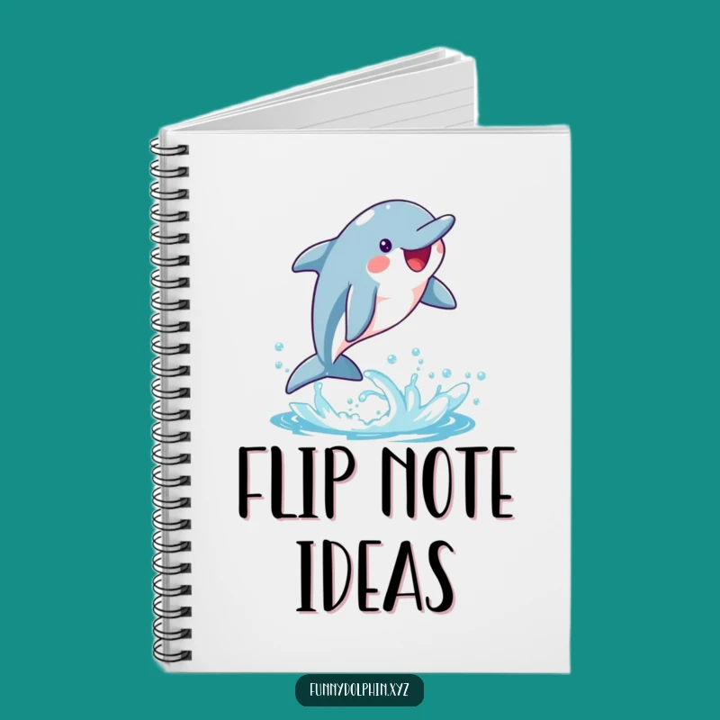 Funny Dolphin Flip Notebook: Happy Dolphin Journal, Humorous Gift for Ideas