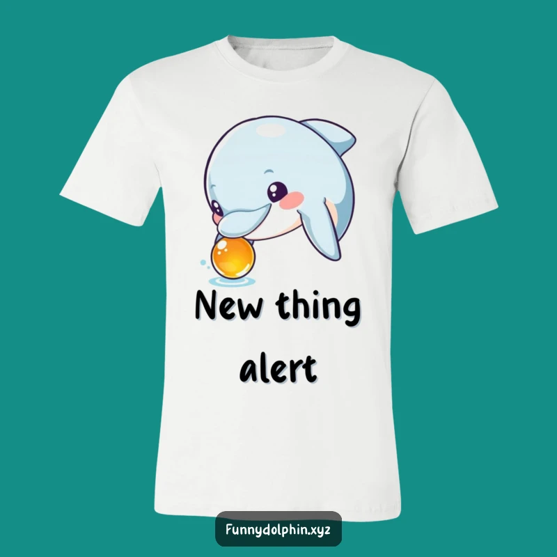 Funny Dolphin Explorer Tee: Curious Dolphin Inspecting, Hilarious Graphic Shirt Gift
