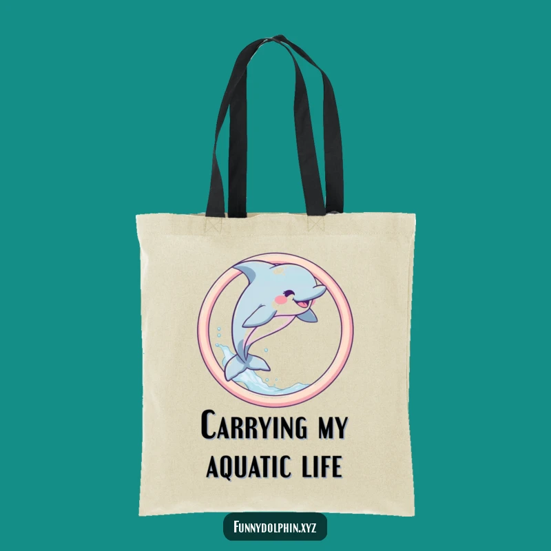 Funny Dolphin Tote Bag: Joyful Leap Design, Whimsical & Hilarious Accessory