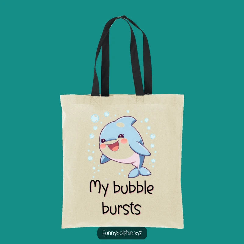 Funny Dolphin Bubble Carry-All Tote Bag: Playful Dolphin, Stylish Humorous Gift Bag